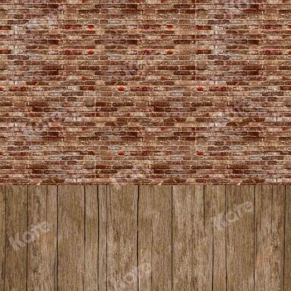 Kate Kombibackdrop Braun Holz retro Mauer Hintergrund - Kate Backdrop.de