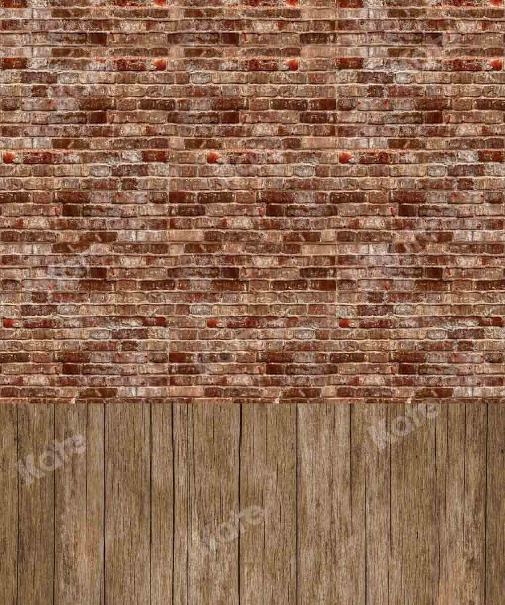 Kate Kombibackdrop Braun Holz retro Mauer Hintergrund - Kate Backdrop.de