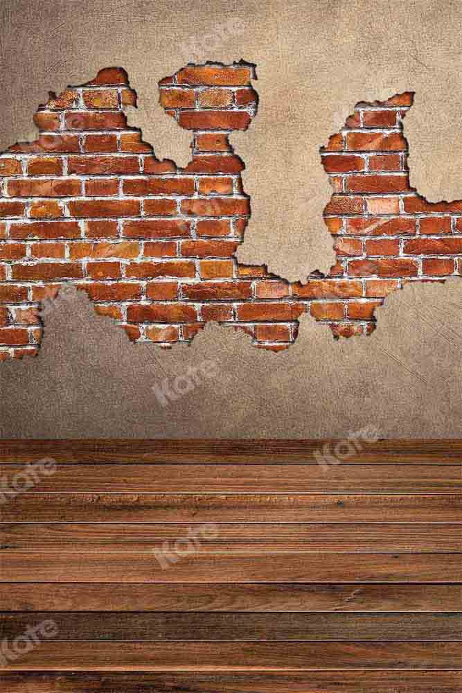 Kate Kombibackdrop retro schäbig Mauer Holz Hintergrund - Kate Backdrop.de