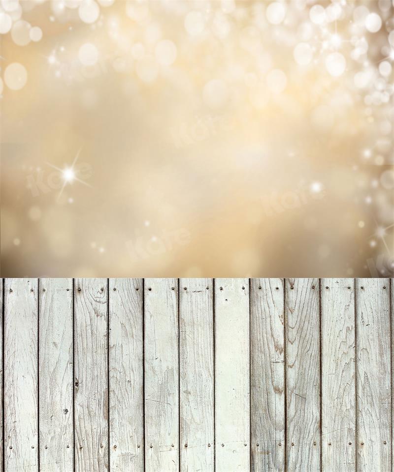 Kate Kombibackdrop Bokeh Holz grau Hintergrund - Kate Backdrop.de