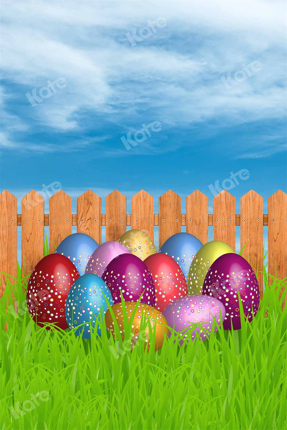 Kate Kombibackdrop Ostern Ostereier Blauer Himmel Hintergrund - Kate Backdrop.de