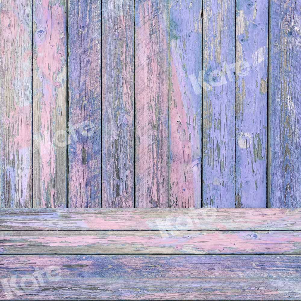 Kate Kombibackdrop blau rosa Retro Holz Hintergrund - Kate Backdrop.de