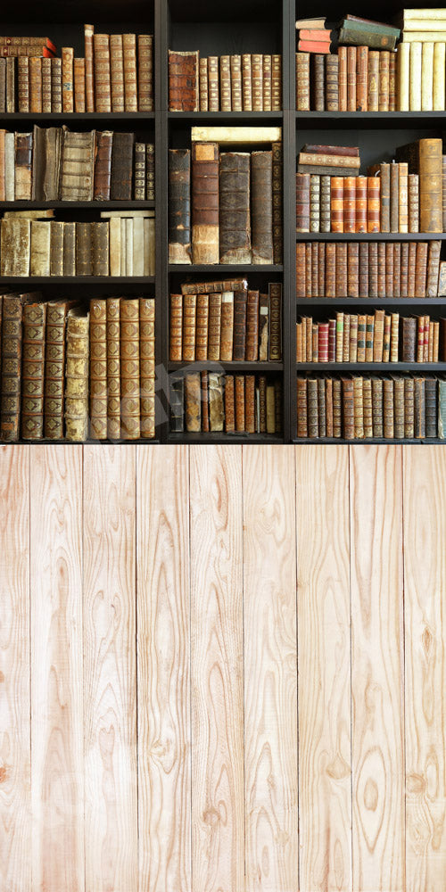 Kate Kombibackdrop Bücher Schulanfang Holz Schule Hintergrund - Kate Backdrop.de