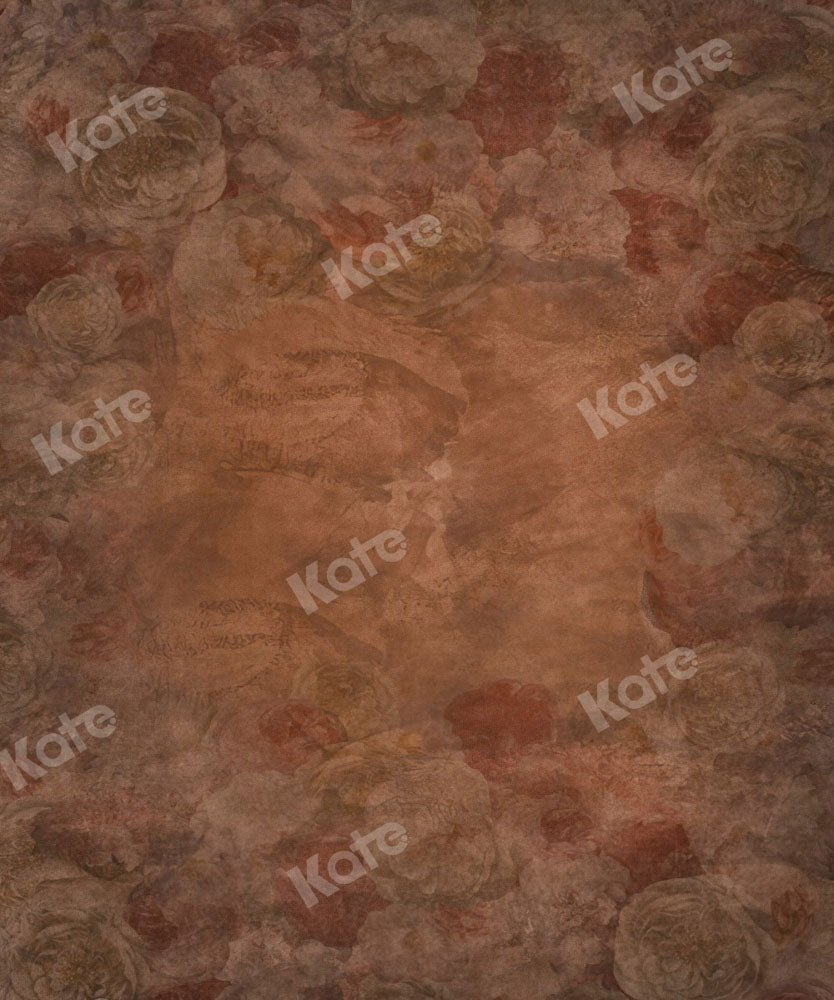 Kate Retro Blumen Textur Abstrakt braun Hintergrund von Kate - Kate Backdrop.de
