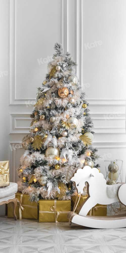 Kate Winter Hintergrund Weihnachten Retro Wand Trojanisches Pferd von Chain Photography - Kate Backdrop.de