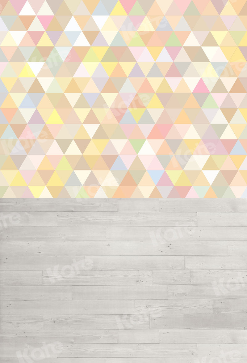 Kate Kombibackdrop Bunt Dreieck Bokeh Hintergrund Grau Holz für Fotografie - Kate Backdrop.de