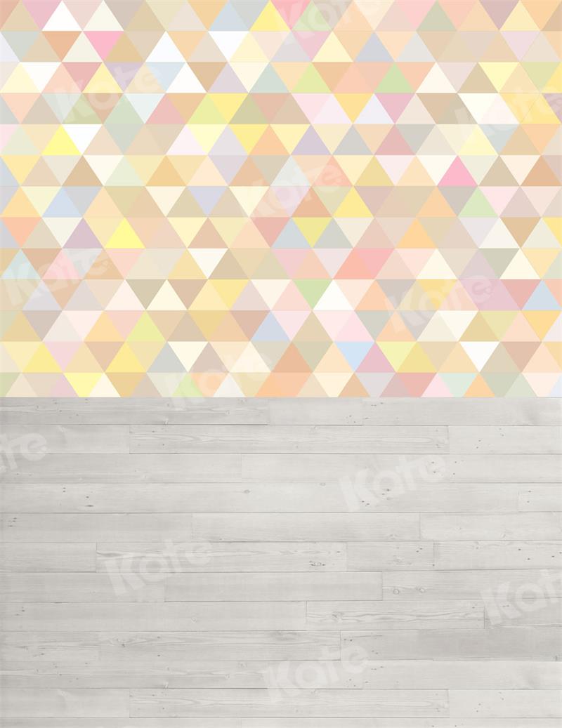 Kate Kombibackdrop Bunt Dreieck Bokeh Hintergrund Grau Holz für Fotografie - Kate Backdrop.de
