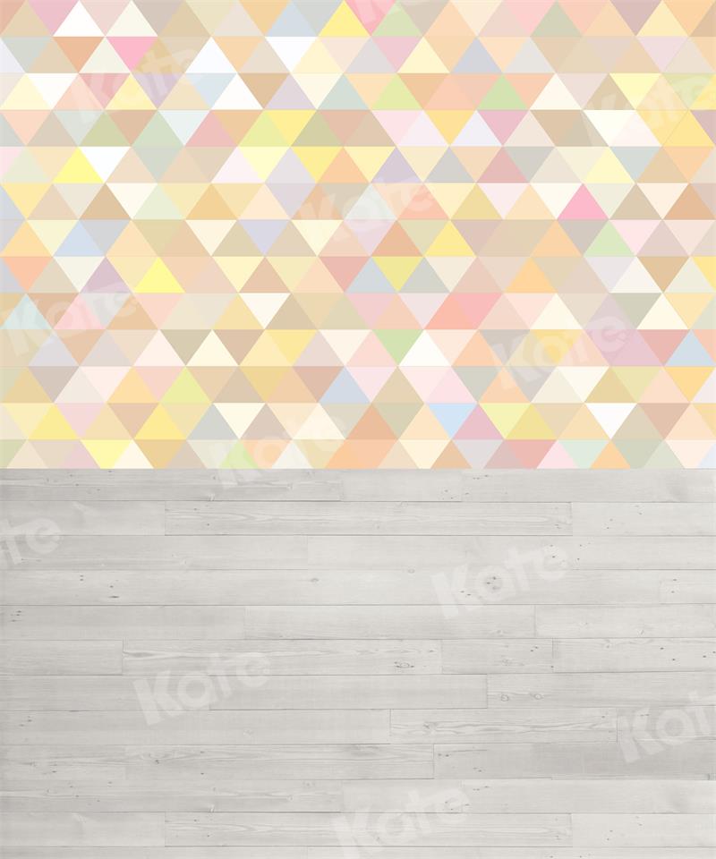 Kate Kombibackdrop Bunt Dreieck Bokeh Hintergrund Grau Holz für Fotografie - Kate Backdrop.de