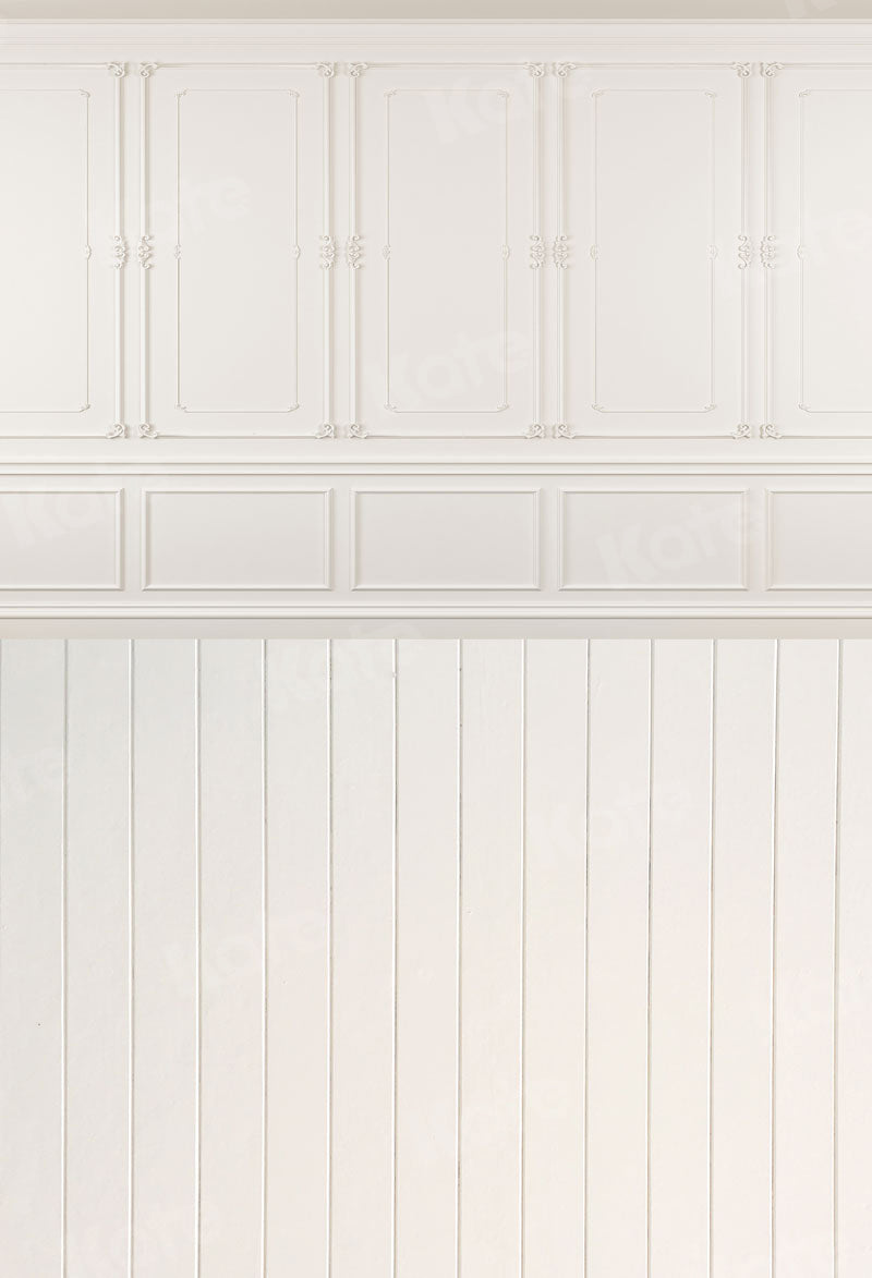 Kate Kombibackdrop Weiß Wand Holz Retro Hochzeit Hintergrund - Kate Backdrop.de