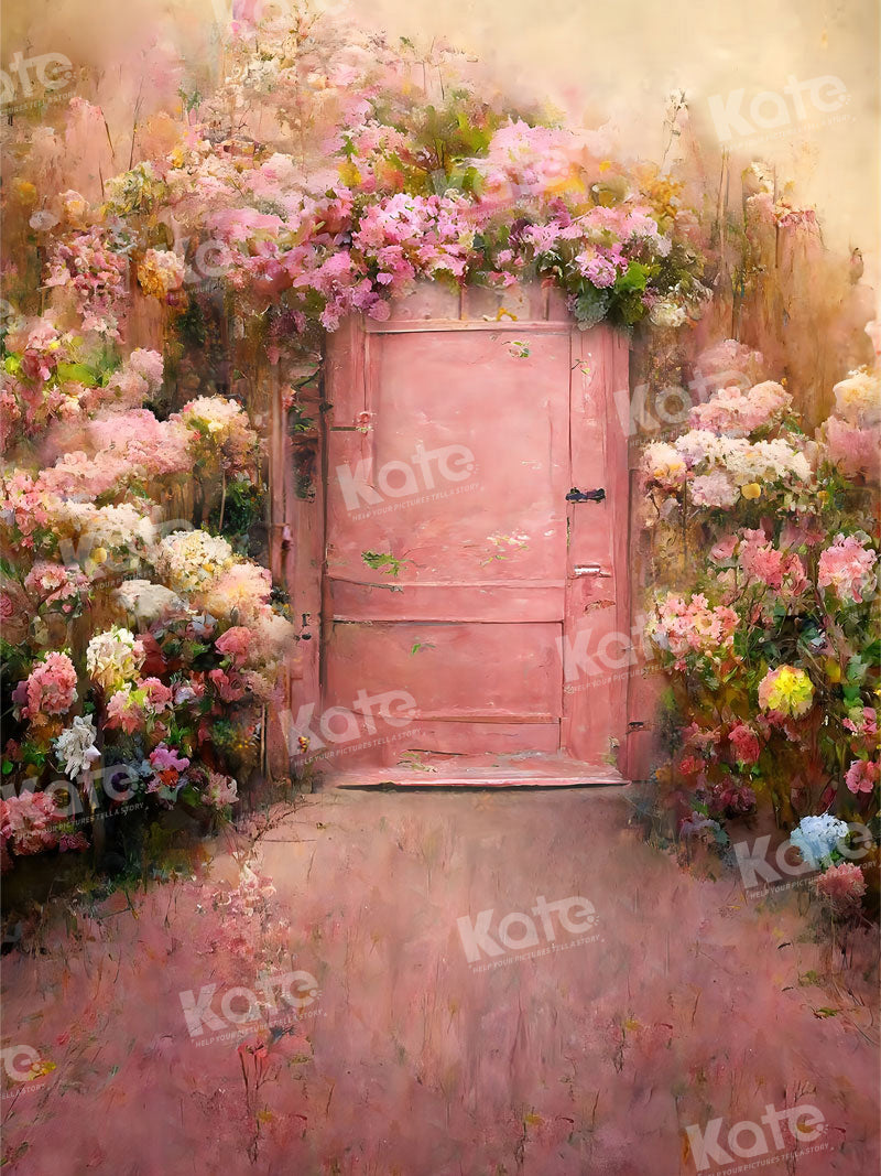 Kate Frühling Retro Malerei blühende Blume Tür Kulisse für Fotografie - Kate Backdrop.de