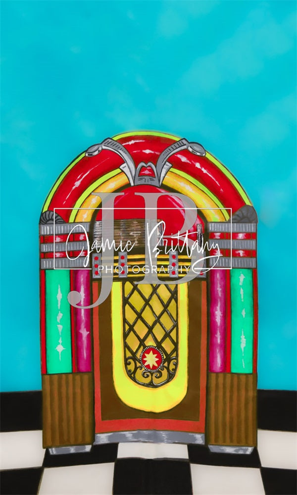 Kate ukebox Handgemalte Kulisse für Fotografie von JB Fotografie - Kate Backdrop.de