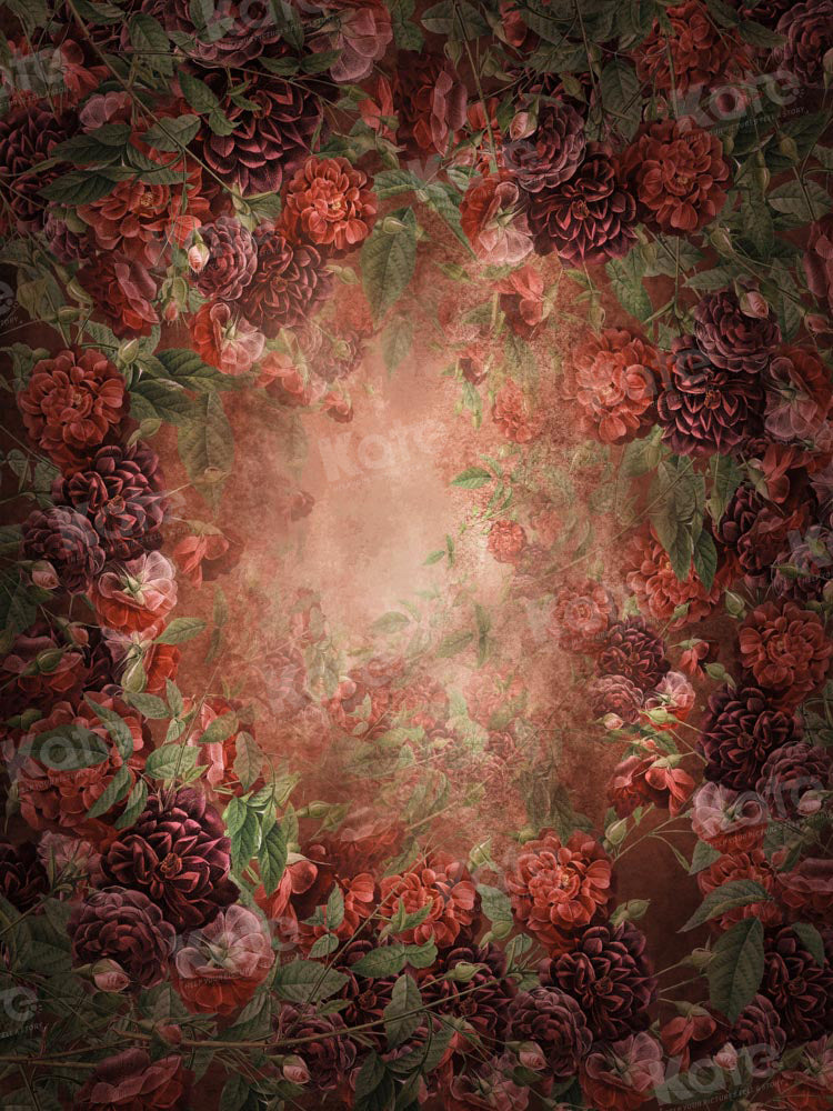 Kate Fine Art Red Floral Hintergrund von GQ - Kate Backdrop.de