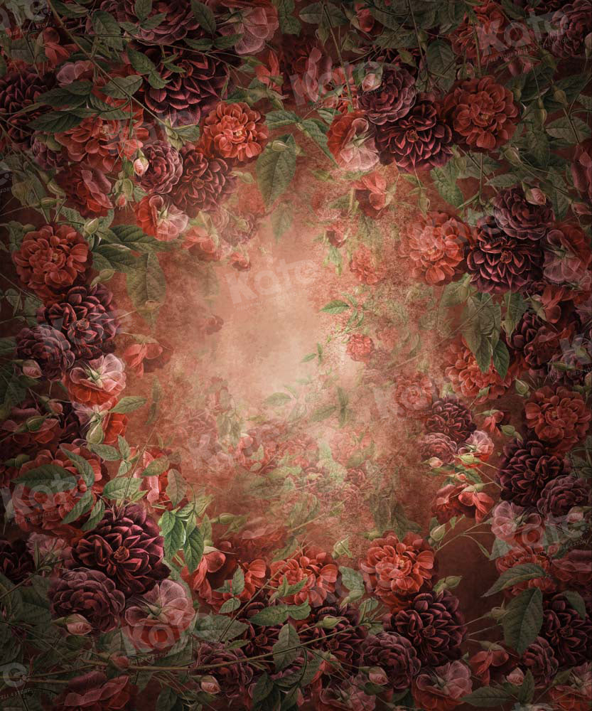 Kate Fine Art Red Floral Hintergrund von GQ - Kate Backdrop.de