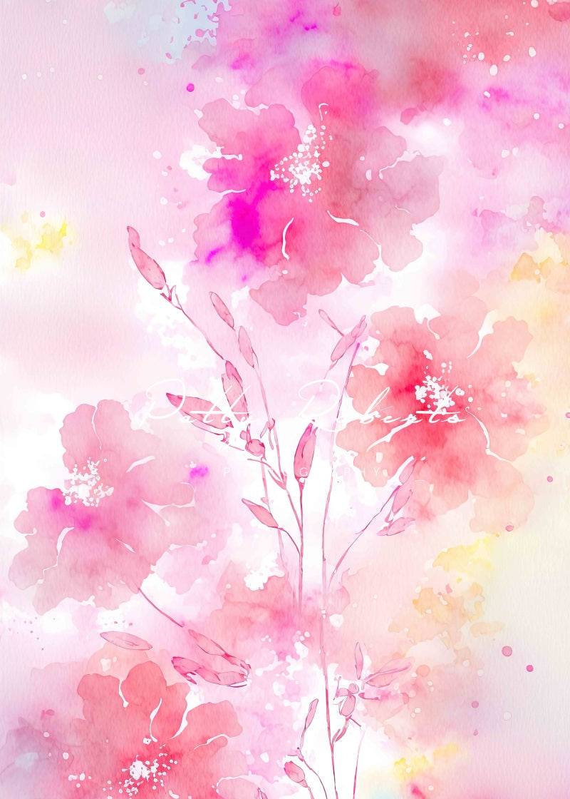 Kate Frühling Rosa Blumenblüten Hintergrund von Patty Roberts - Kate Backdrop.de