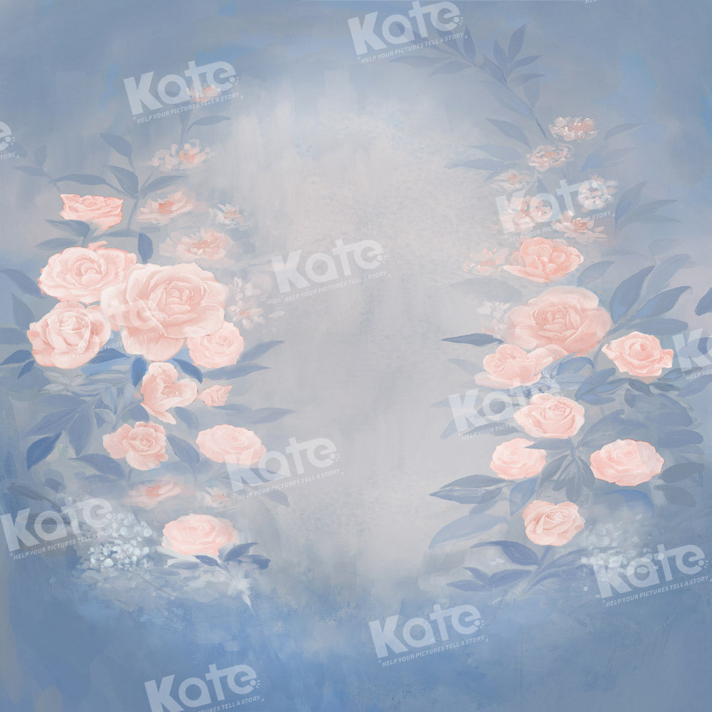 Kate Fine Art Blue Floral Hintergrund von GQ - Kate Backdrop.de
