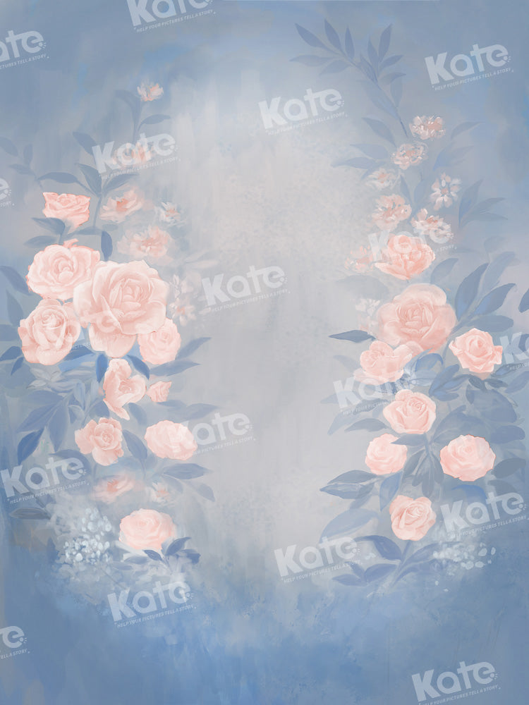 Kate Fine Art Blue Floral Hintergrund von GQ - Kate Backdrop.de