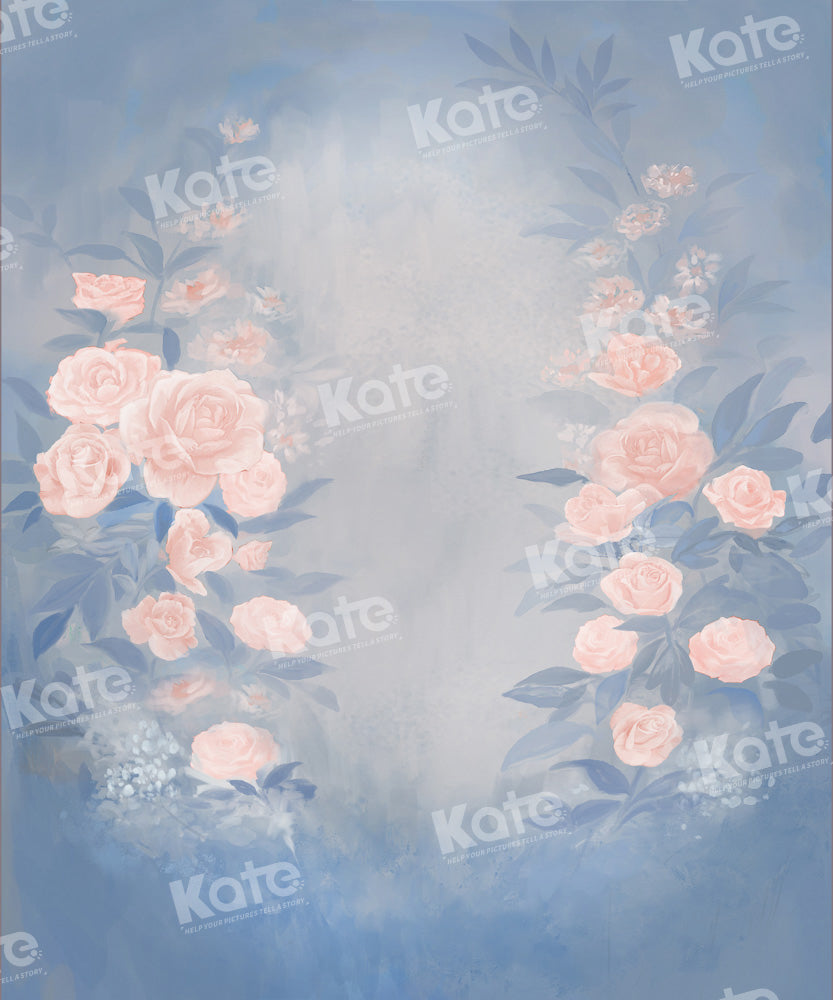 Kate Fine Art Blue Floral Hintergrund von GQ - Kate Backdrop.de