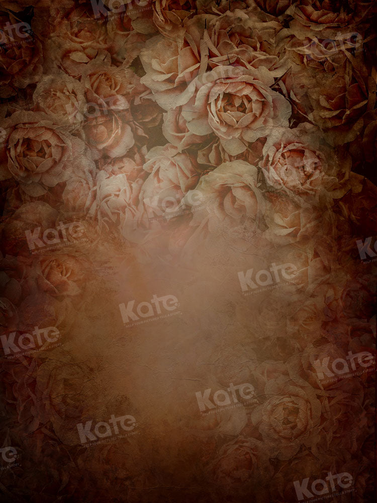 Kate Retro Floral Braun Hintergrund von GQ - Kate Backdrop.de
