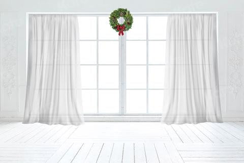 Kate Weihnachten weißer Vorhang Retro Fenster Hintergrund für die Fotografie