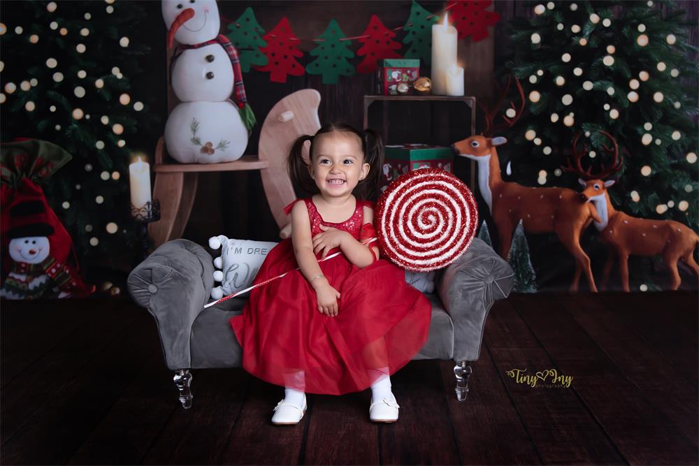 Kate Weihnachten Schneemann Elch Kamin Hintergrund von Emetselch - Kate Backdrop.de