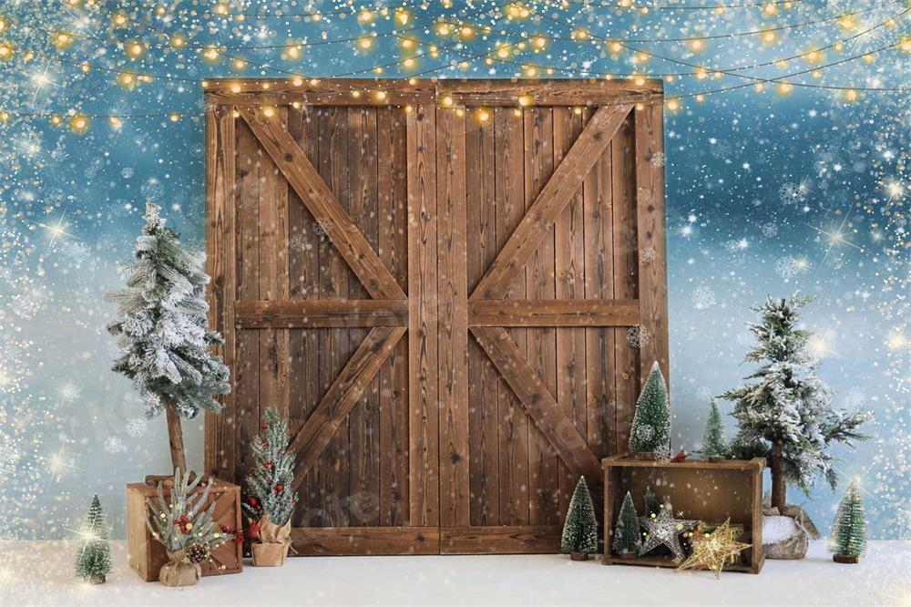 Kate Weihnachten Scheunentor Schnee Hintergrund für die Fotografie
