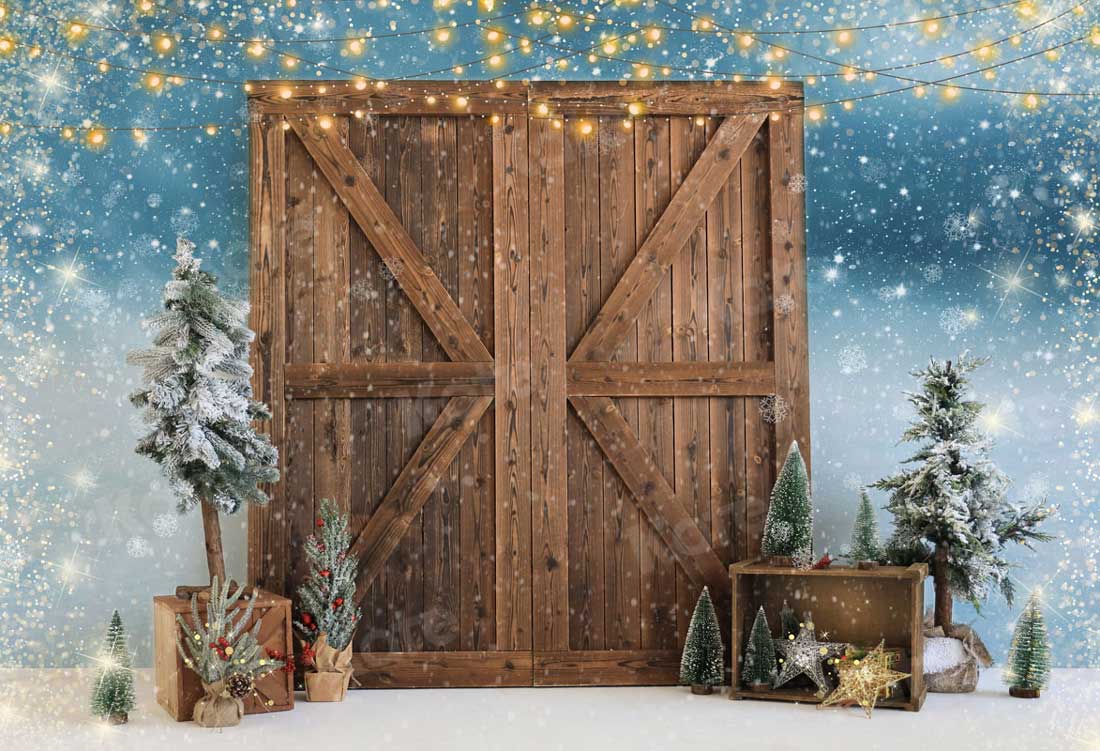 Kate Weihnachten Scheunentor Schnee Hintergrund für die Fotografie