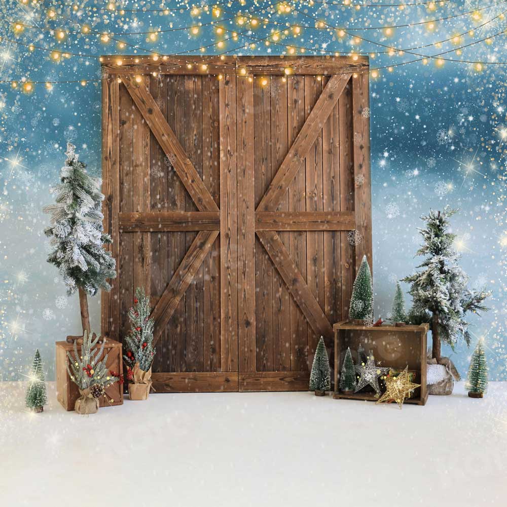 Kate Weihnachten Scheunentor Schnee Hintergrund für die Fotografie