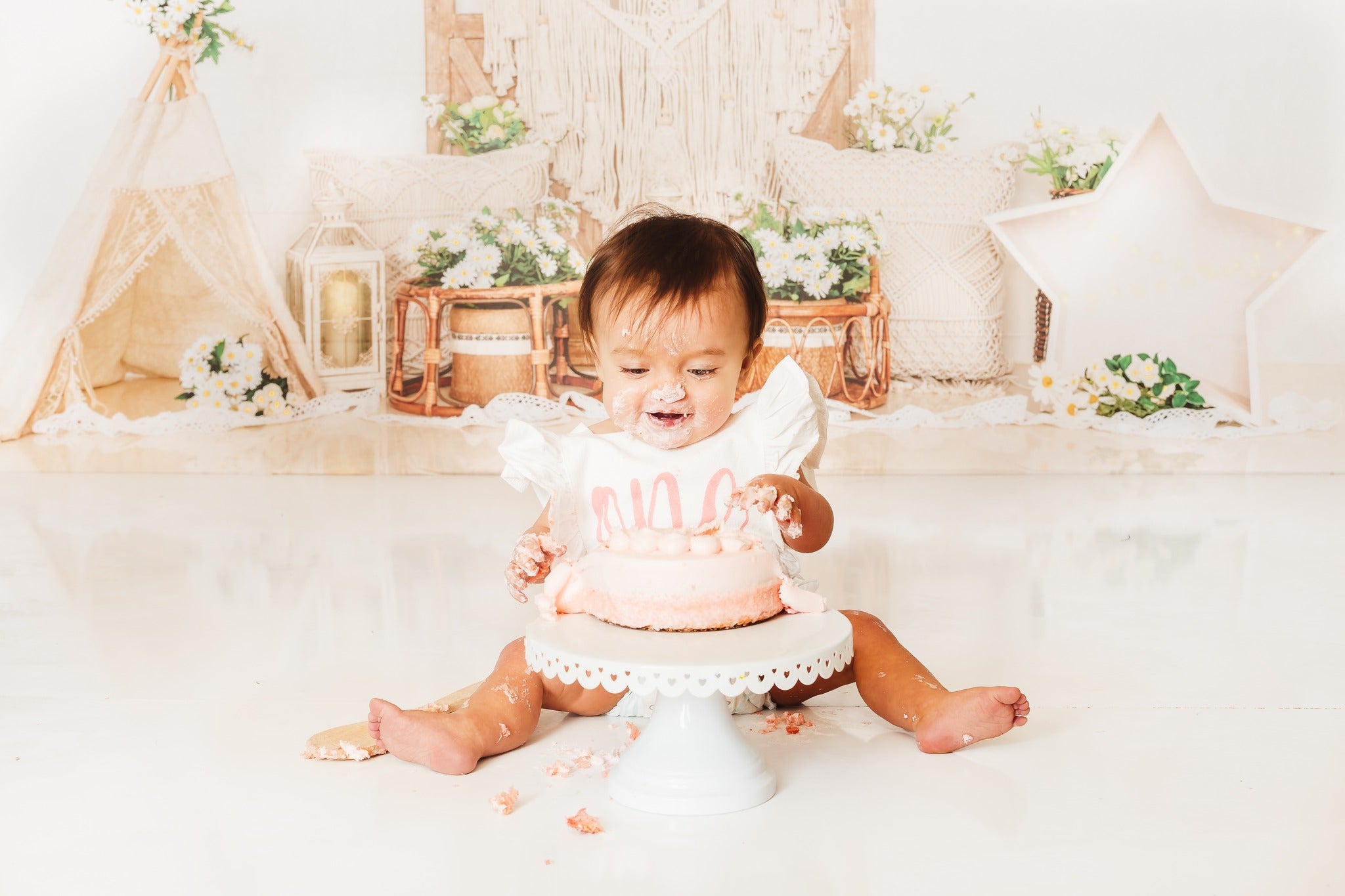 Kate Frühling Boho Scheune Tür Blumen Hintergrund von Emetselch - Kate Backdrop.de