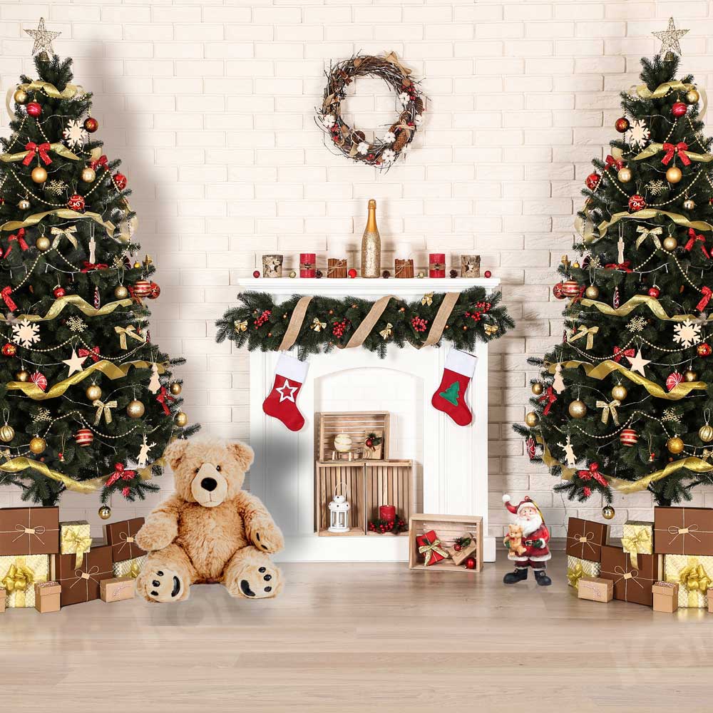 Kate Weihnachten Kamin Hintergrund Geschenke für die Fotografie - Kate Backdrop.de