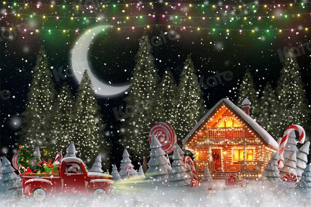 Kate Weihnachten Zuckerhaus Winter Schnee Hintergrund für die Fotografie - Kate Backdrop.de