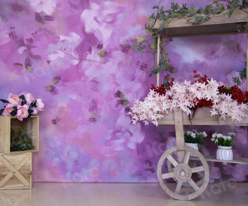 Kate Cake Smash Blumen Mädchen Lila Hintergrund für Fotografie