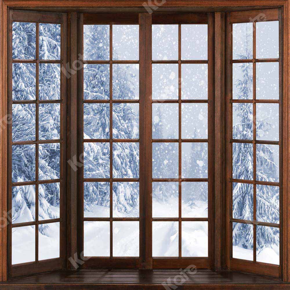 Kate Winter Schnee Holz Tür Hintergrund von Chain Photography - Kate Backdrop.de