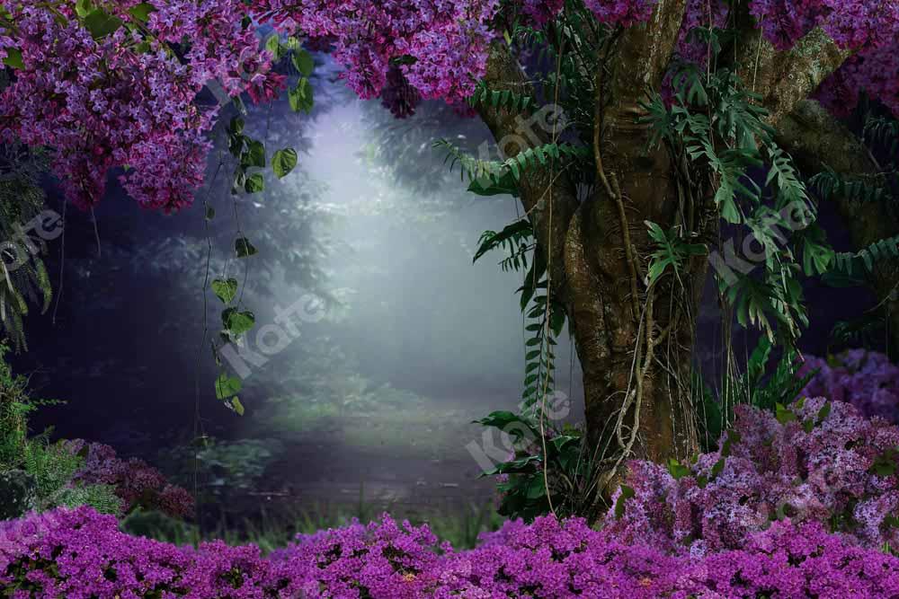 Kate Landschaft Wald Blumen Hintergrund von Chain Photography