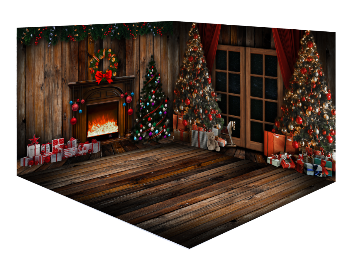 Kate  Weihnachten Kamin Zimmer Set Weihnachtsbaum Holz