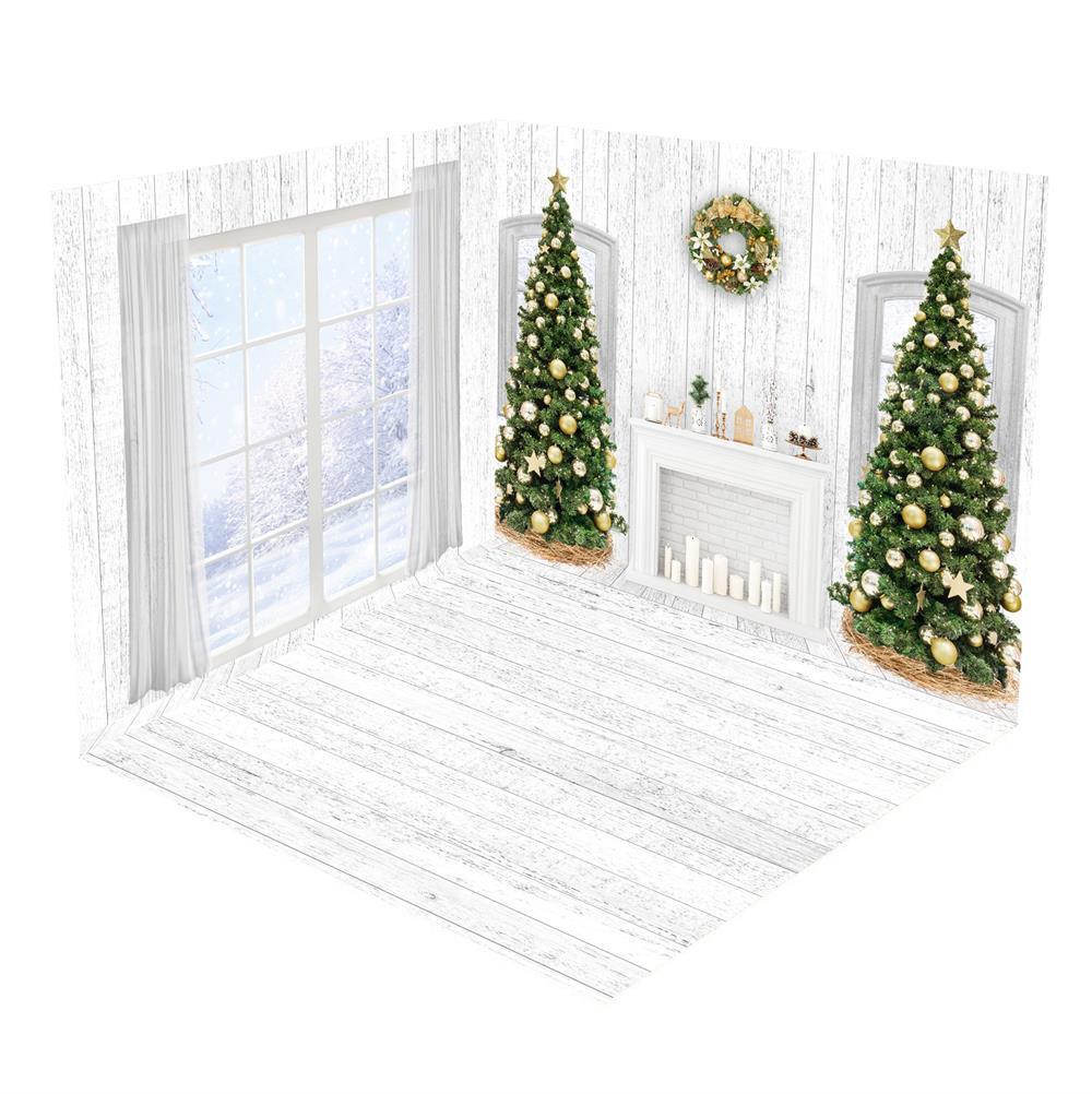 Kate Weihnachten Weihnachten Fenster Holz Zimmer Set - Kate Backdrop.de