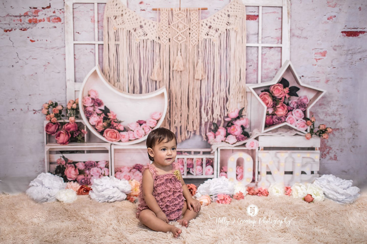 Kate Cake Smash Geburtstag Hintergrund Blumen für die Fotografie - Kate Backdrop.de