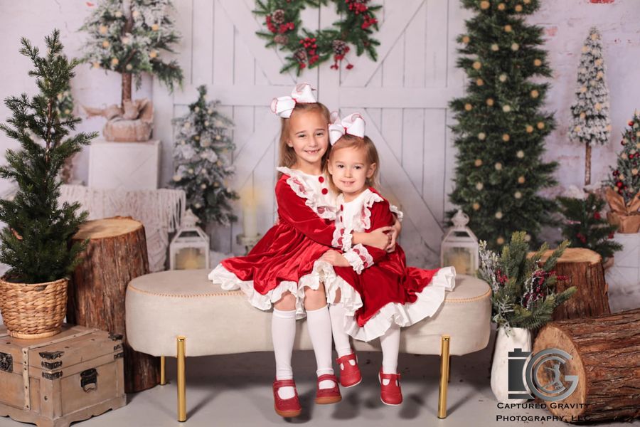 Kate Weihnachten Hintergrund weißer Scheunentor Schnee von Emetselch - Kate Backdrop.de