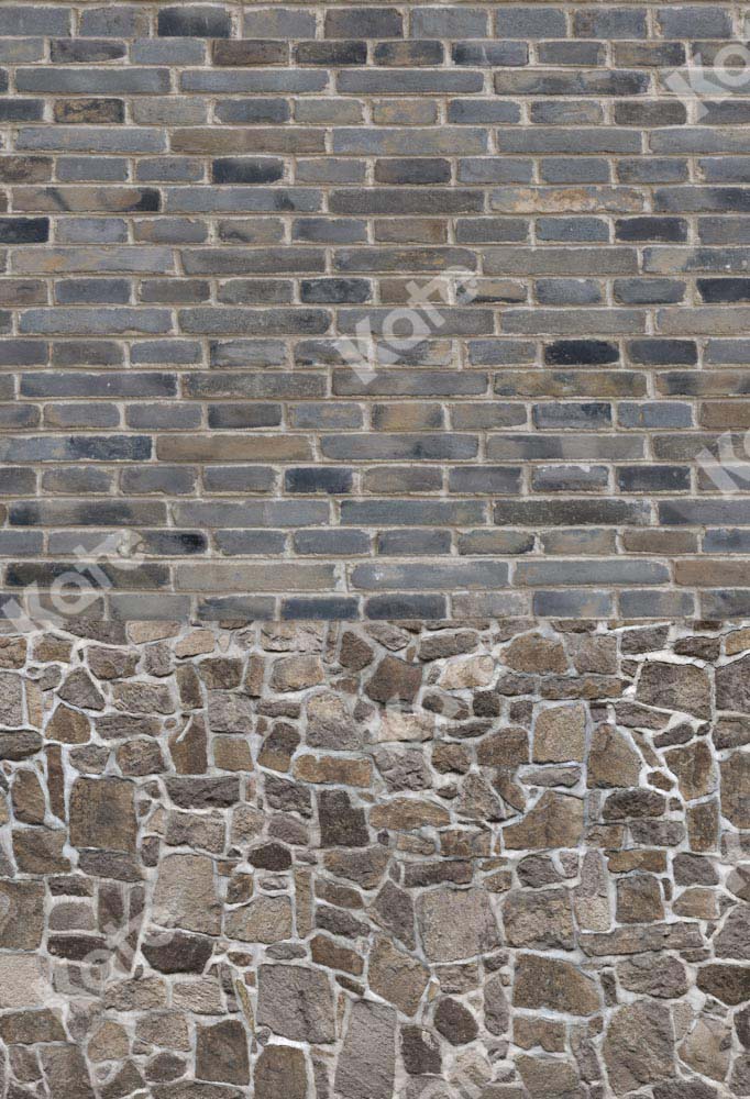 Kate Kombibackdrop Graue Backsteinmauer Marmor Porträt Hintergrund - Kate Backdrop.de