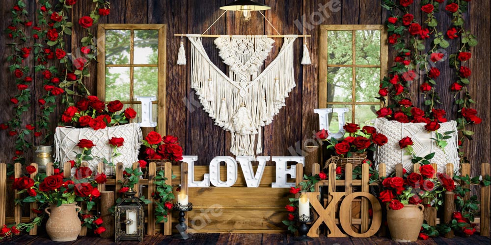 Kate Valentinstag Hintergrund Boho Fenster Rose von Emetselch - Kate Backdrop.de