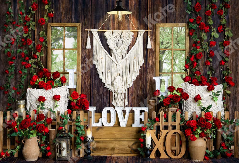 Kate Valentinstag Hintergrund Boho Fenster Rose von Emetselch - Kate Backdrop.de