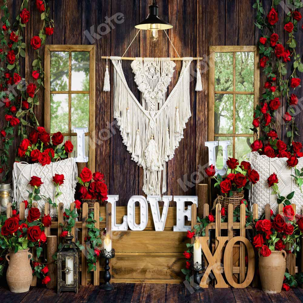 Kate Valentinstag Hintergrund Boho Fenster Rose von Emetselch - Kate Backdrop.de