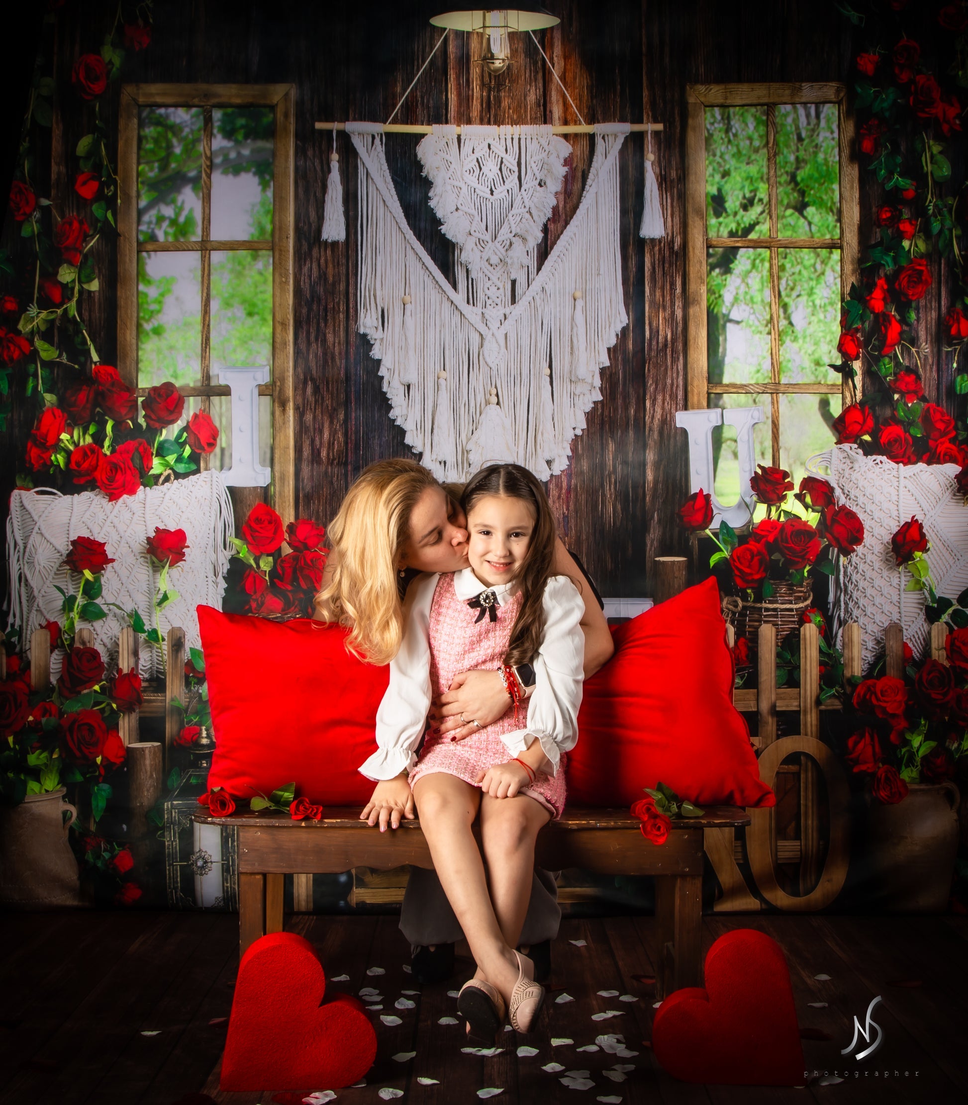 Kate Valentinstag Hintergrund Boho Fenster Rose von Emetselch - Kate Backdrop.de