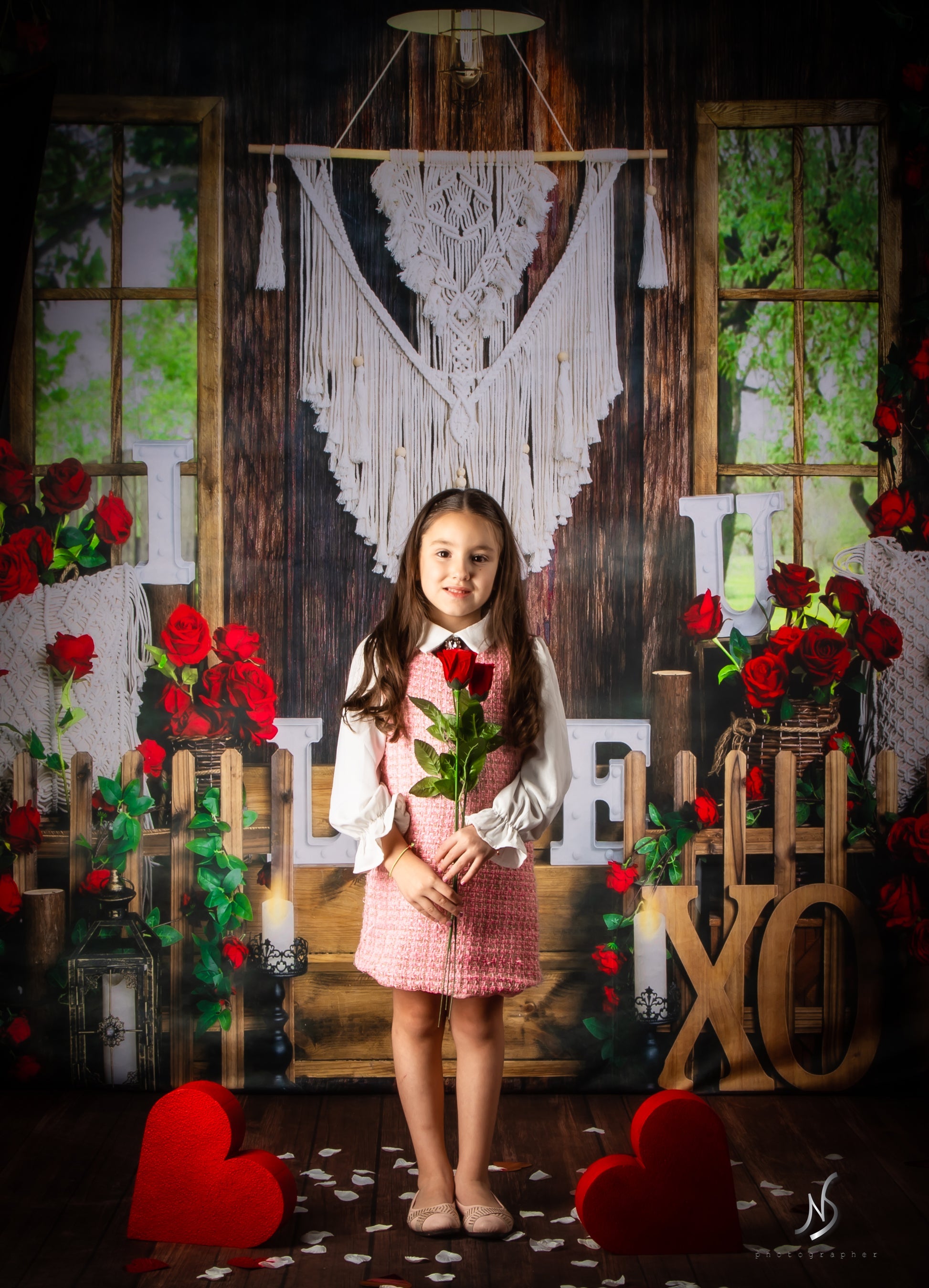 Kate Valentinstag Hintergrund Boho Fenster Rose von Emetselch - Kate Backdrop.de