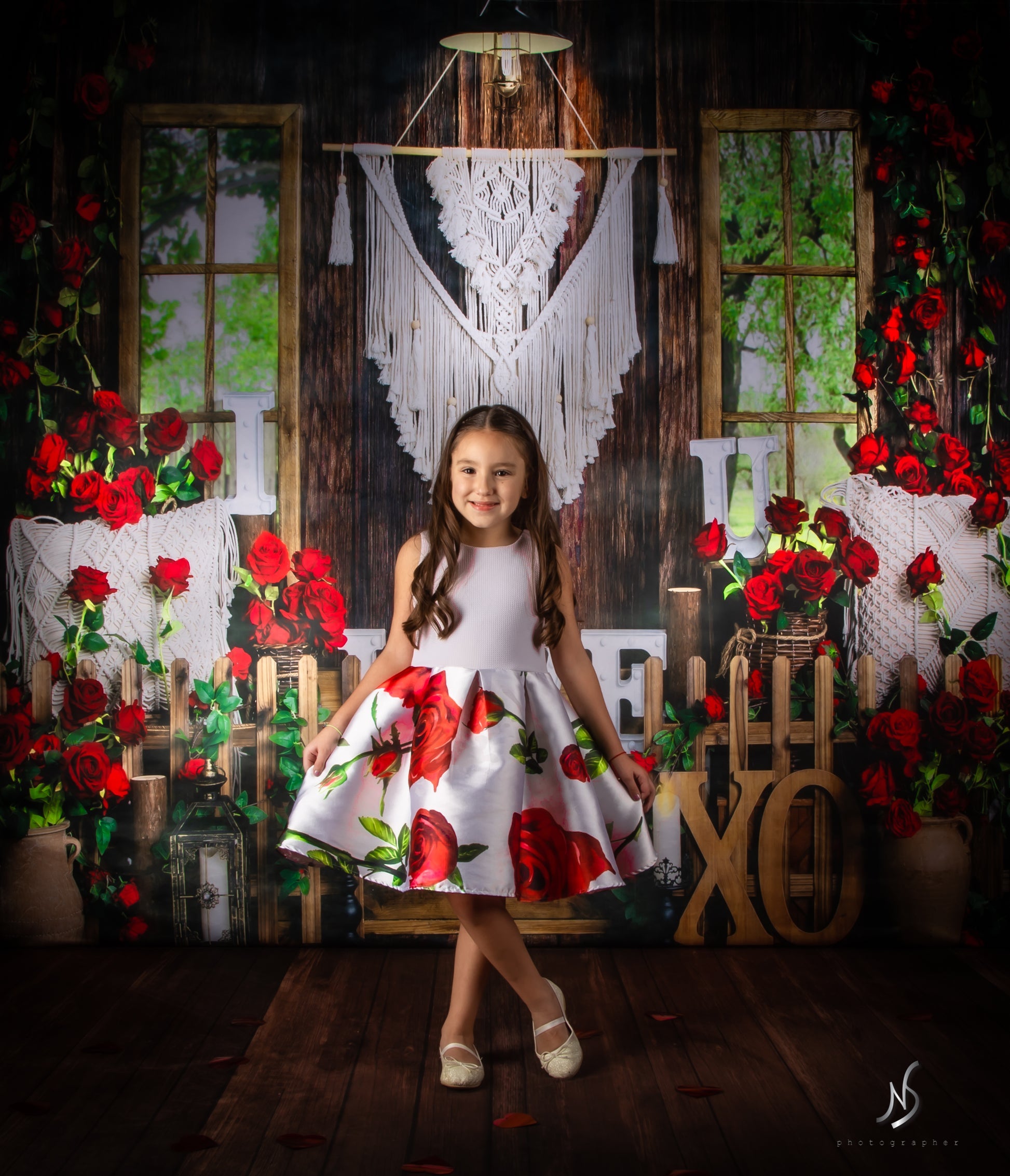 Kate Valentinstag Hintergrund Boho Fenster Rose von Emetselch - Kate Backdrop.de