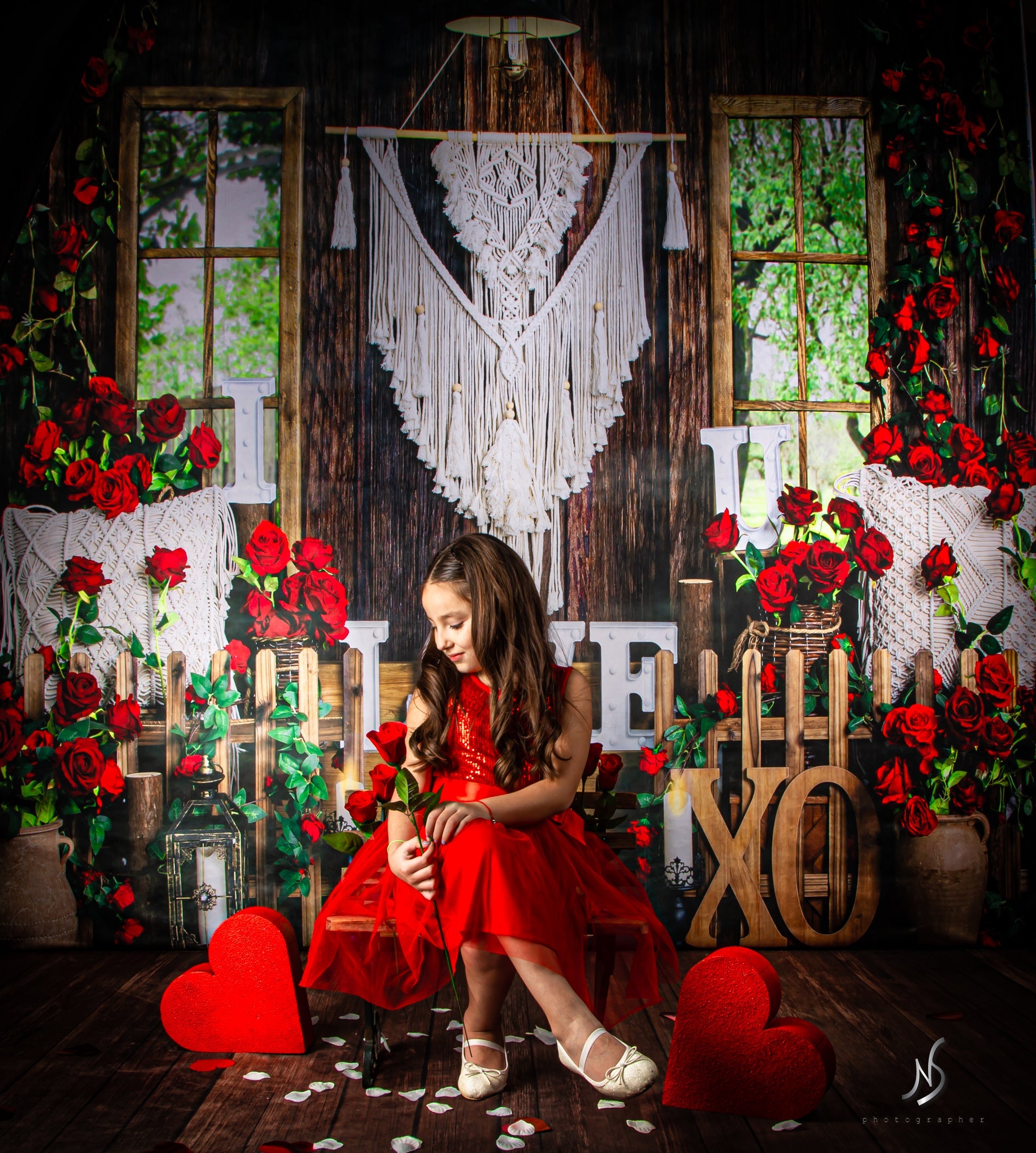 Kate Valentinstag Hintergrund Boho Fenster Rose von Emetselch - Kate Backdrop.de