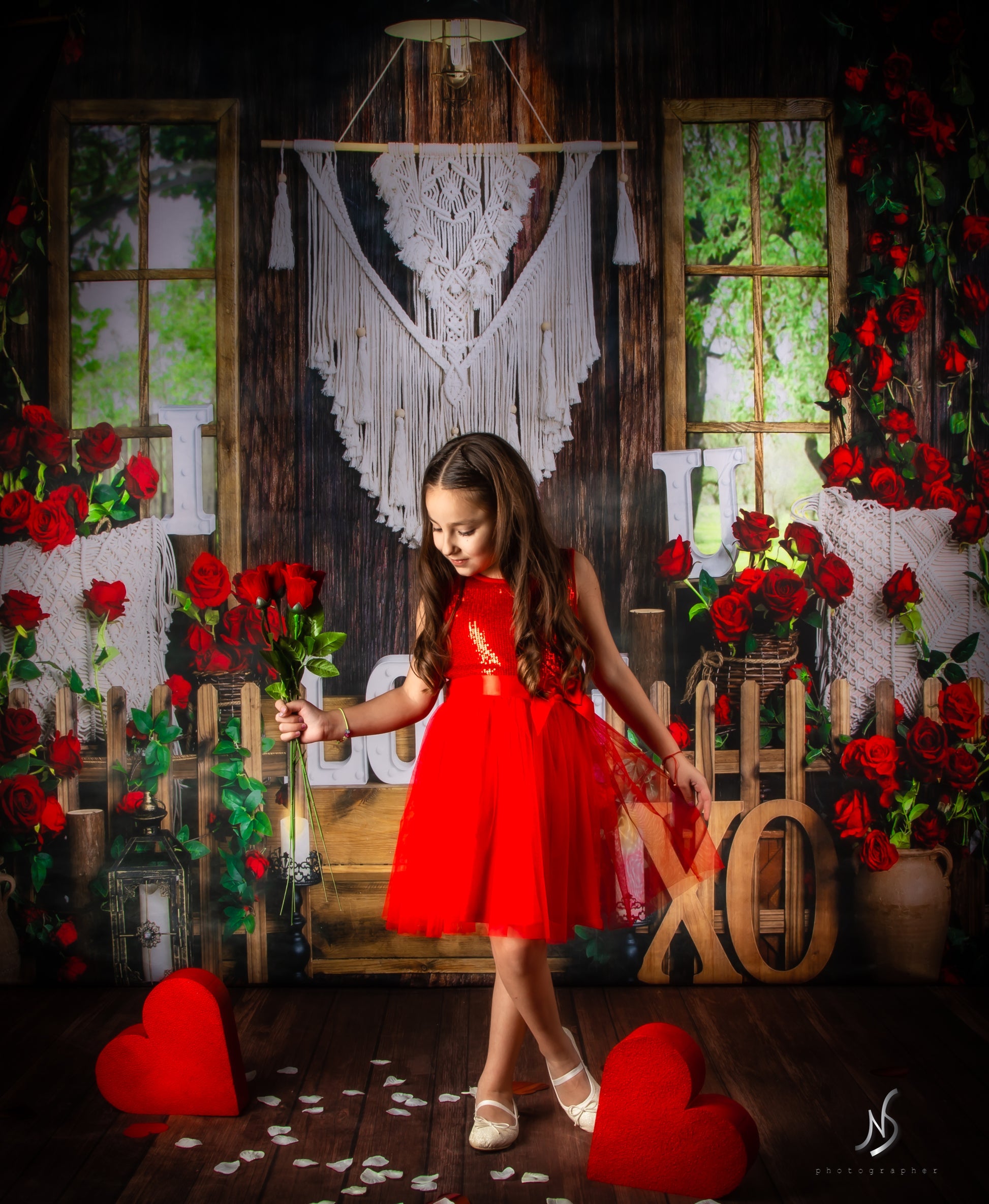Kate Valentinstag Hintergrund Boho Fenster Rose von Emetselch - Kate Backdrop.de
