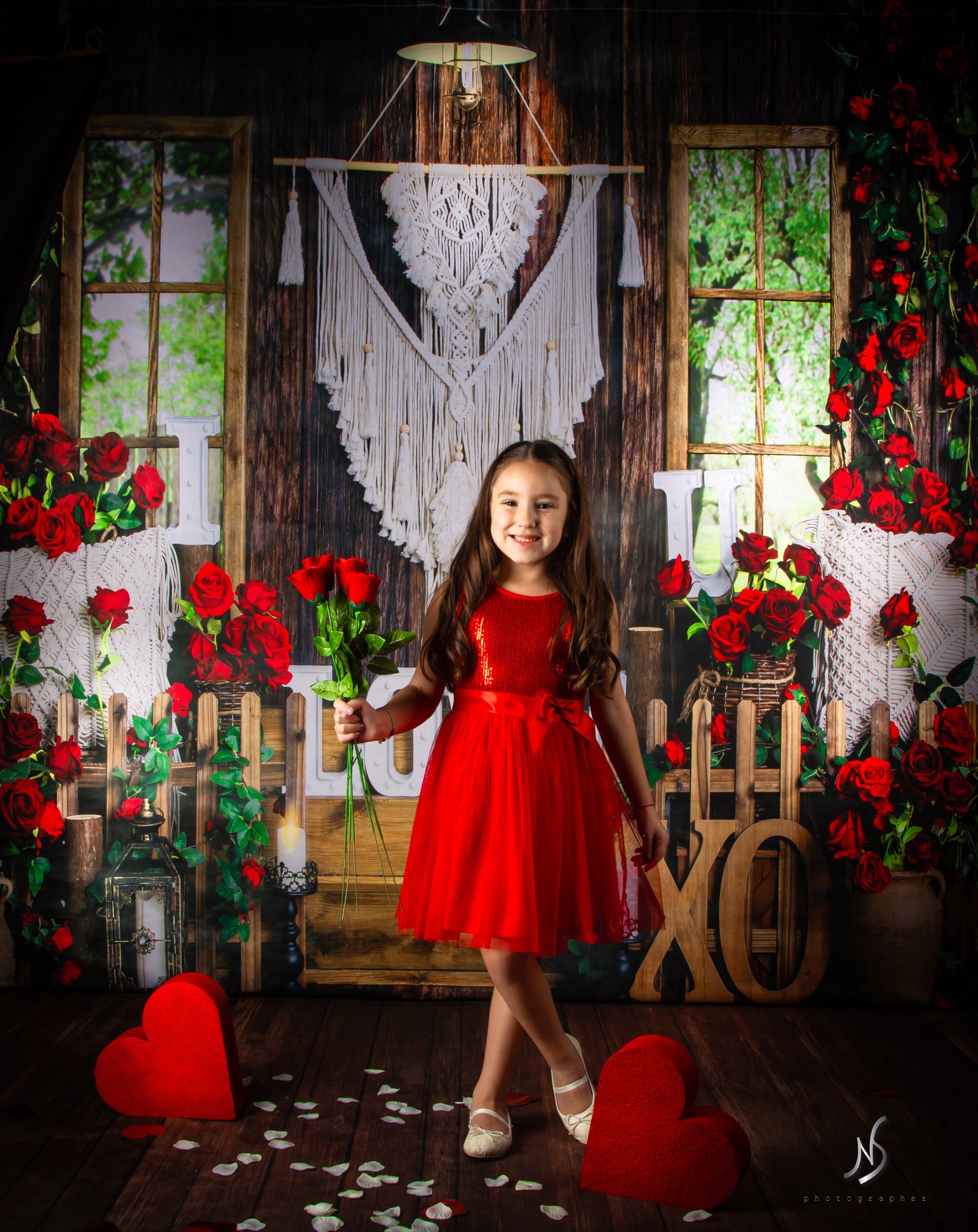 Kate Valentinstag Hintergrund Boho Fenster Rose von Emetselch - Kate Backdrop.de