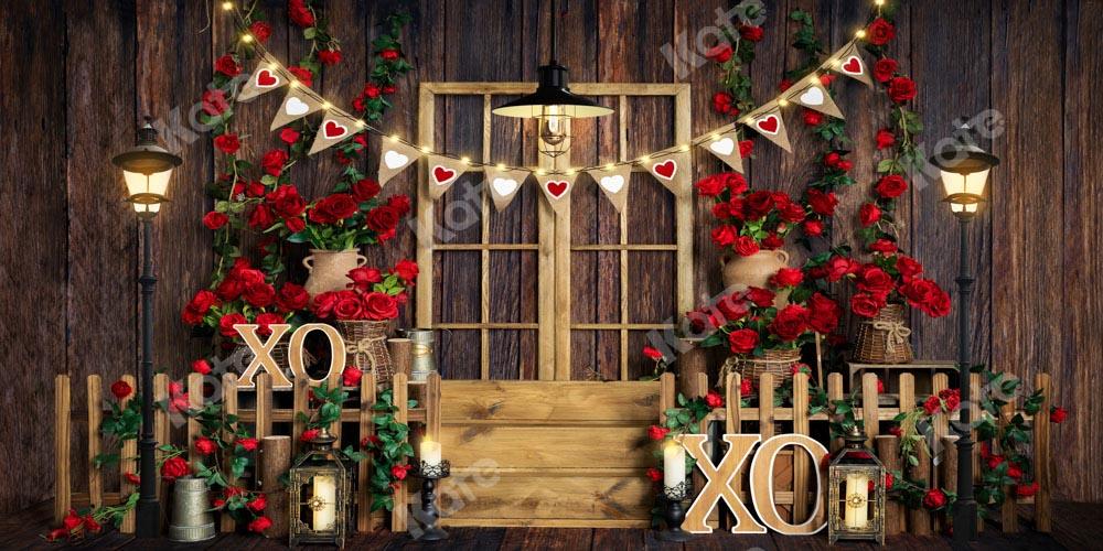 Kate Valentinstag Hintergrund Rose Holz Braun von Emetselch - Kate Backdrop.de