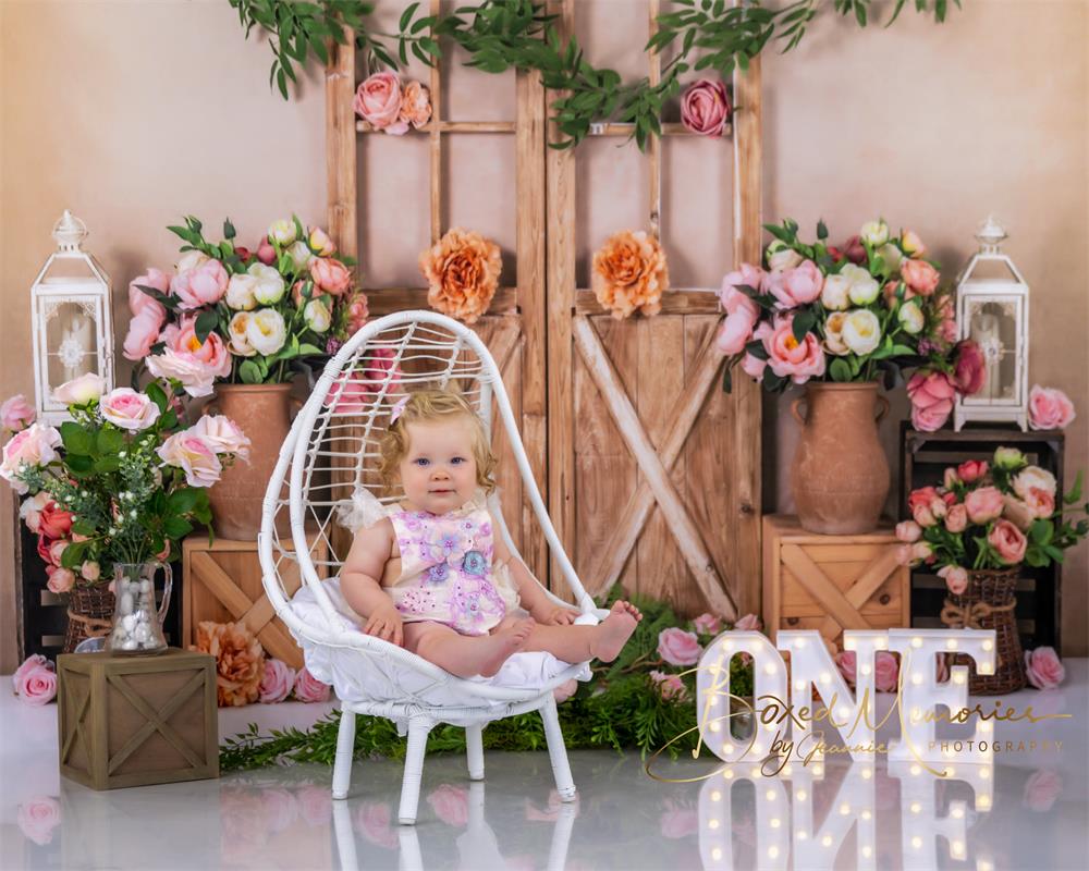 Kate Frühling Geburtstag Hintergrund Blumen Mädchen Tür von Emetselch - Kate Backdrop.de