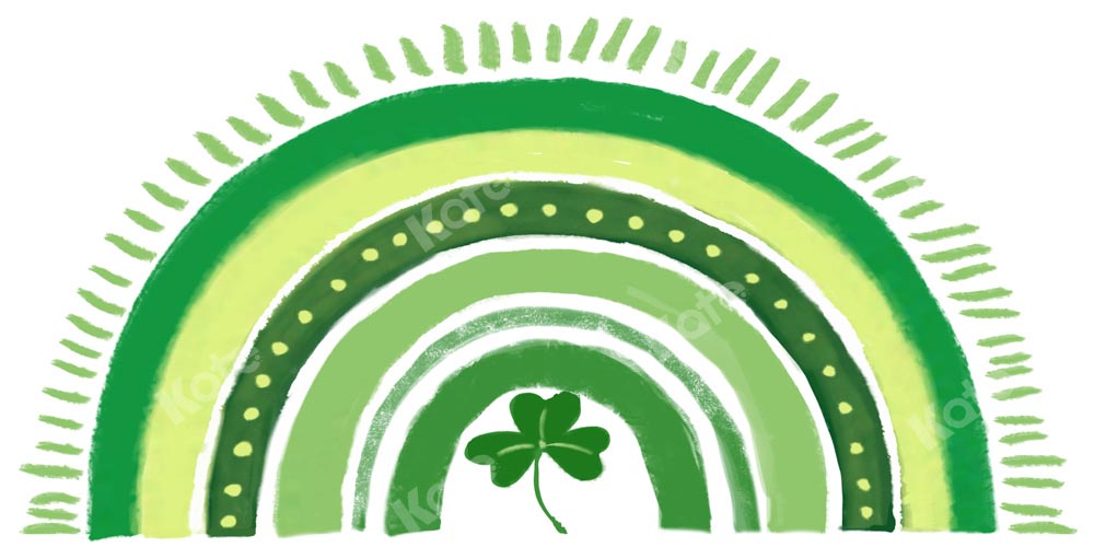 Kate St.Patrick's Day Hintergrund Regenbogen Grün Glücksklee von GQ - Kate Backdrop.de